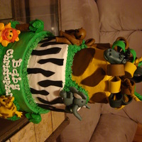Jungle/safari Tiered Baby Shower Cake 