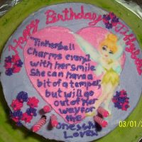 Tinkerbell The whole quote I found was ssssoooooooo cute and fit my neice to a "T" but even after I took a lot out - I still didn't...