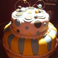 Friend Anniversary I made this cake for a friend anniversary. First layer is a chocolate cake and second layer is almond ponque. Both covered with fondant.