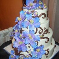 Purple And Mint Wedding Cake This is a dumey cake I made for the bridal expo I was at on Monday. It is a based on a cake by Lisa Marie Kincaid. I changed up the...