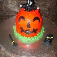 Halloween Pumpkin Witch This was a Halloween cake order that a client found in a party cake book. ( The creator was not printed) It is fondant pumpkin with...