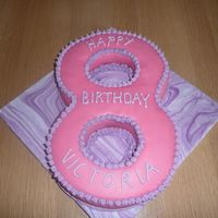 Number Eight / 8 Made for a friend's daughter's birthday. Made own adapted extra light vanilla sponge recipe and it went down a storm :)