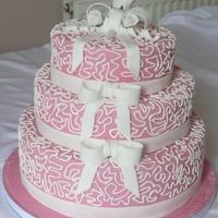 Bows & Lace Royal icing on Fondant. Gumpaste bows.TFL