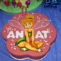 Tinkerbell hand painted and covered with fondant