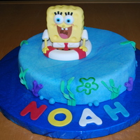 Sponge Bob Square Pants cake covered in fondant