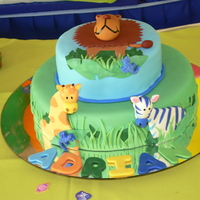 Animals This cake is covered with fondant, animals and everything!
