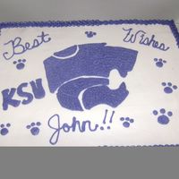 K-State Cake Made this for my husband to take to work tom for a co-worker going to a different branch within the company he is a huge K-State fan.