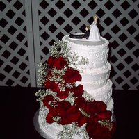 First Wedding Cake This is my first wedding cake and it was very nerve racking. Looked beautiful on my dining room table, then we had to transport it and it...