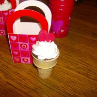 Icecream Cone Cupcake I made these for my son's class for valentines day.