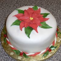 Poinsettia Cake Chocolate Fudge cake split into 4 layers. Filling is made from 1/4 inch raspberry jello discs topped with rich chocolate mousse layered...