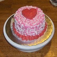 Valentine's Made this for my sweet heart, hehe! 6" done in buttercream with a little cake on top.