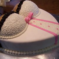 Lacy Lingerie Lingerie cake for my best friend... this cake was so much fun to make. 12 in heart for the body, 2 half ball pans for the tatas. Covered in...