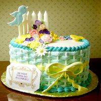 Wilton Course 2 Basket Weave Display Cake This was a display cake I brought to a Wilton Instructor's Annual Meeting for one of their instructor contests. It won first place. I...