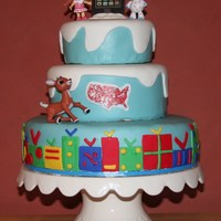 Misfits This cake was for a work party. It is the "cake version" of a Verizon Wireless commercial. The 3 Rudolph figures are store bought...