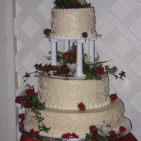 Wedding Cake Lemon curd cake with buttercream frosting. My first wedding cake!