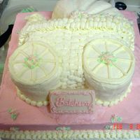 Carriage On Sheet Cake This is a shameless imitation of AndiSC's beautiful baby carriage cake. I just loved her cake when I saw it - so darling! This one is...