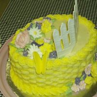 Final Cake Of Class 2 i changed the color to yellow. i wanted to see how it looks in different colors than white. and the design is the new one. i'm not...