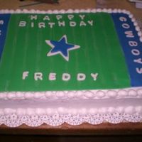 Dallas Cowboys This was a request for a dallas cowboys cake. It is BC with colored fondant on top for the field.