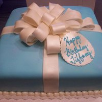 Tiff's Gift dbl layer yellow cake with fondant bow