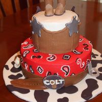 Cowboy Baby Shower This cake was requested for a baby shower to match the theme of the baby's room and of course his name.