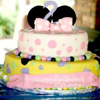 3 Tiered Minnie Mouse Cake Minnie Mouse cake for a very sweet little girl