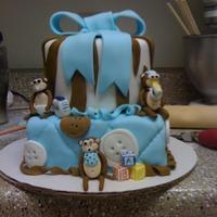 Baby Shower I loved making this cake even though the monkeys and I did not get along at first. The mom wanted a black and white zebra with brown and...