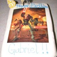 Star Wars Cake This is just a white cake with an image on top.