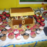 Treasure Chest 1 doz. white cupcakes, 2 doz chocolate, and the treasure chest is all white with white chocolate almond filling covered in rolled...