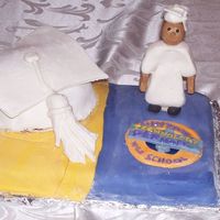 Graduation First graduation cake. I was very proud of this cake. Took the pic and5 seconds later the boy fell over (he was too heavy) ; ) Not bad...