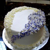 Purple/white Carrot Cake with White Chocolate Cream Cheese Frosting.