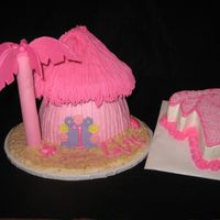 Pink Tiki Hut With Smash Cake Made from Giant Cupcake pan!!