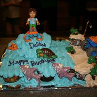 Diego Ccc CCC with 23 cupcakes. Diego and truck are toys, the animals and trees are candy melts.