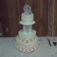 Valentine's Wedding Cake I used all buttercream for this simple Valentine's Day wedding cake and candy hearts. The bride was pleased.