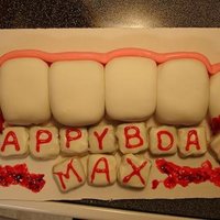 Vampire Birthday Birthday cake for friend's birthday. Mouth full of fangs. LolVampu