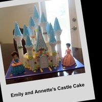 Castle Cake With Princess' Buttercream cake with fondant decorations