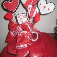 Valentine Bouquet Valentine Bouquet using Best Ever Chocolate Sugar Cookie. Icing not the best. I like the way it came together.