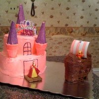Princess And Pirate Cake This was for my daughter's 3rd birthday. She had a princess and pirate theme. I also had blue jello (jiggler recipe) on the cakeboard...