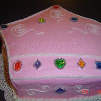 Princess Crown Cake Little girl birtday cake made with party favor rings for the jewels.