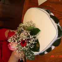 Valentines Day Heart Cake Top layer of Valentines day bridal shower hear cake.