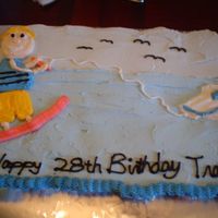 Water Ski Cupcake Cake This is a water ski themed cupcake cake.