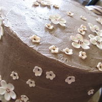 S'mores Cake, Gumpaste Blossoms Chocolate graham cake, marshmallow filling, chocolate buttercream. Gumpaste blossoms with piped chocolate centers. This cake was a...