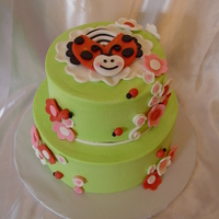 Ladybug Cake buttercream w/ fondant accents