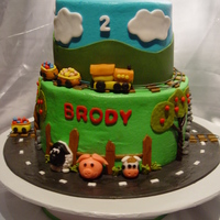 Train Cake Buttercream with fondant accents