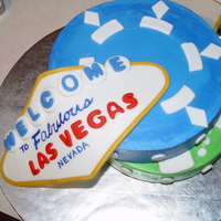 Las Vegas Poker Chips Fondant sign and buttercream chips