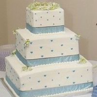 Square Blue Dots And Hearts 