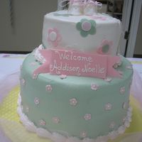 Thank Heaven For Lil' Girls This is for my brother and sis-in-law's baby shower. 6 in. and 10 in. champagne cake with buttercream icing. I based the design on the...