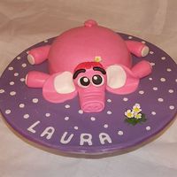 Flat Elephant Cake This was for a friends 7th Birthday cake. She likes elephants, so I put a girlie spin on it. Have a Great Day!