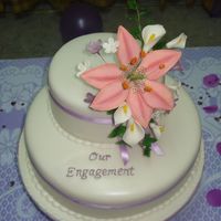 Engagement Cake With Sugar Flowers 