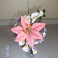 Engagement Bouquet lily, arum lilies, blossoms and ivy