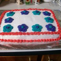 Work Cake Some of my co workers wanted me do up a cake for them. So i did this one a red velvet cake with buttercream frosting in the colors in our...